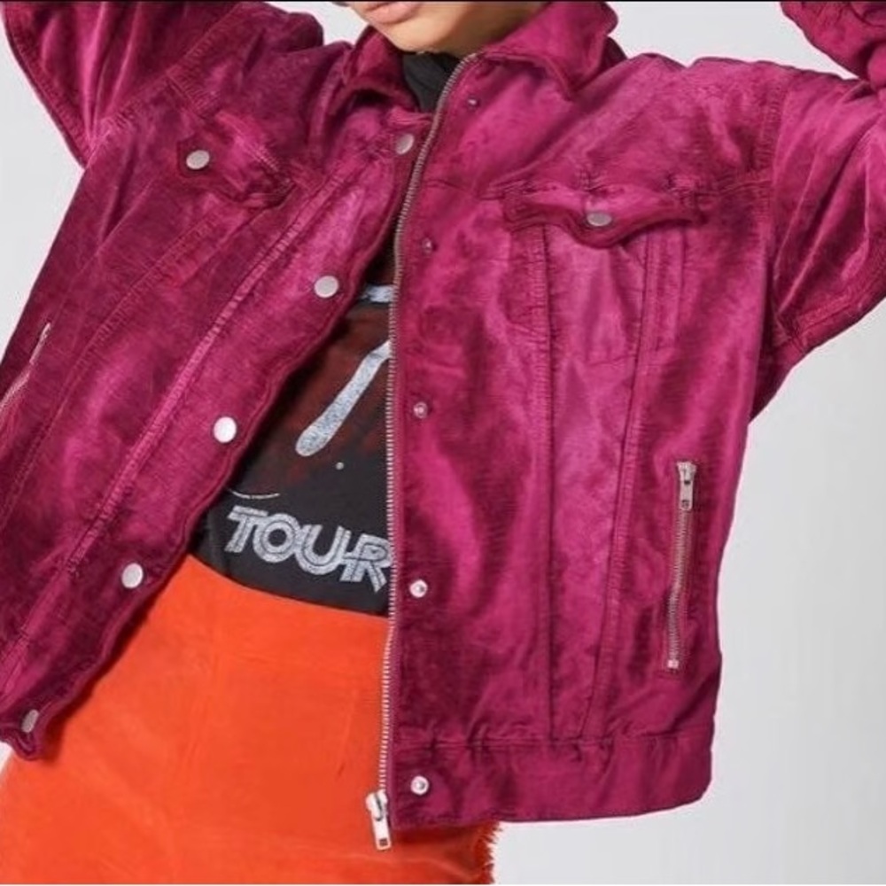 Free People Velvet Trucker Jacket - Picture 2 of 4